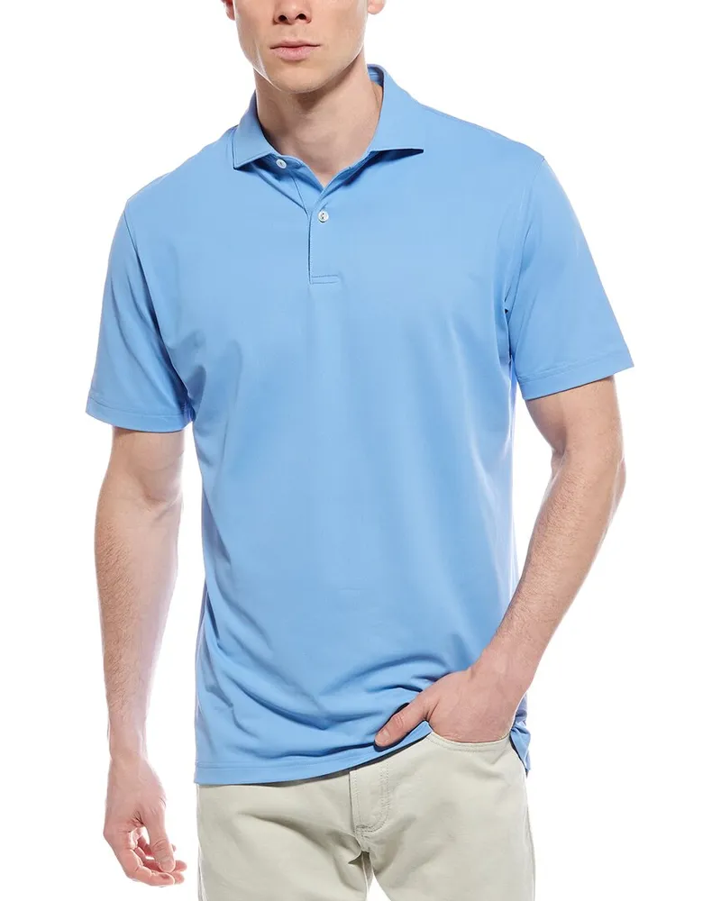 Peter Millar Soul Performance Mesh Polo Shirt Blue