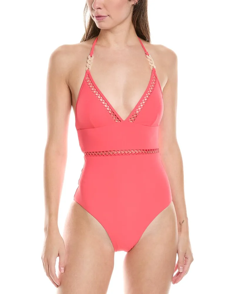 Reiss Ray Colorblocked Halter Swimsuit Nocolor