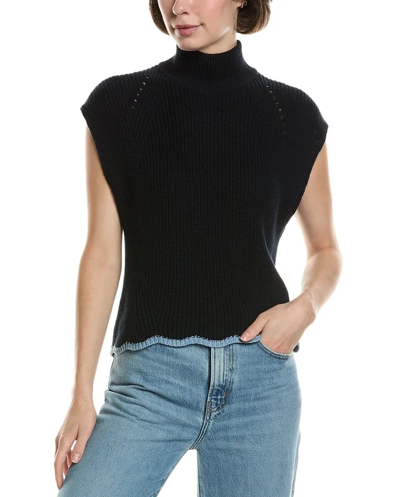 Autumn Cashmere Scallop Edge Sweater Blue