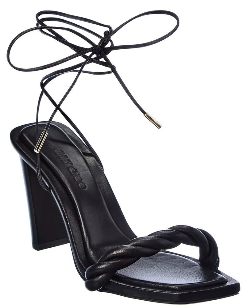 Jimmy Choo Diosa 85 Leather Sandal Black
