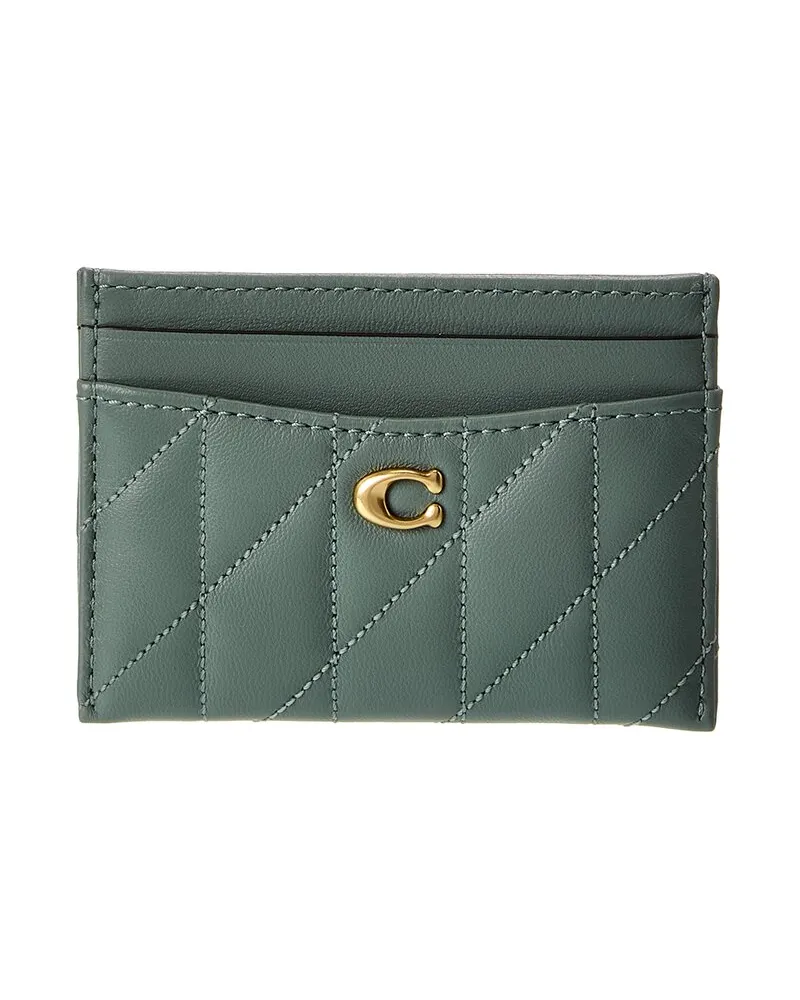 Coach Essential Leather Card Case Green