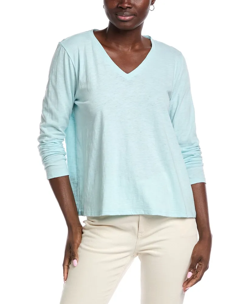 Eileen Fisher Slubby Jersey T-Shirt Blue