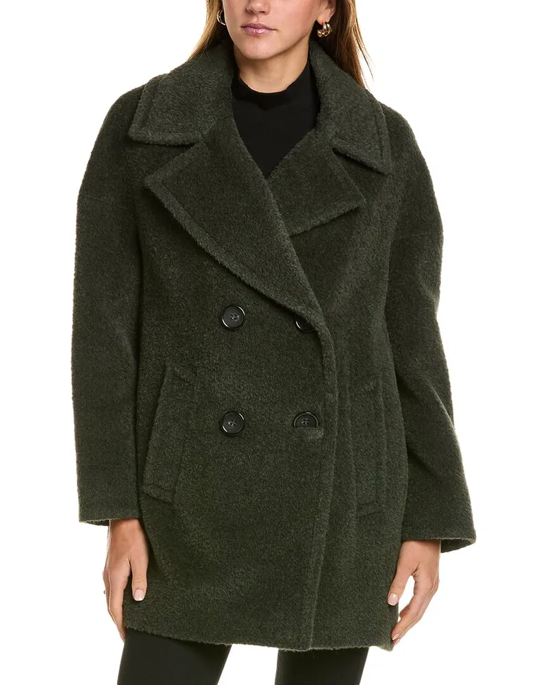Cinzia Rocca Medium Wool & Alpaca-Blend Coat Green