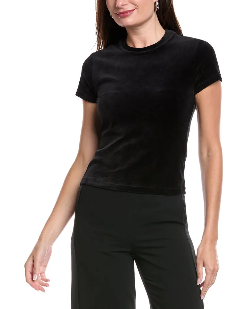 Theory Tiny Velour T-Shirt Black