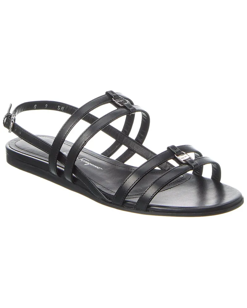 Ferragamo Typa Leather Sandal Black
