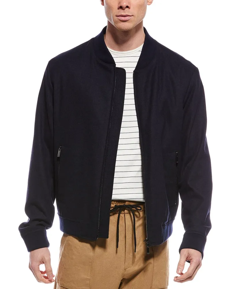 HUGO BOSS Wool-Blend Jacket Blue