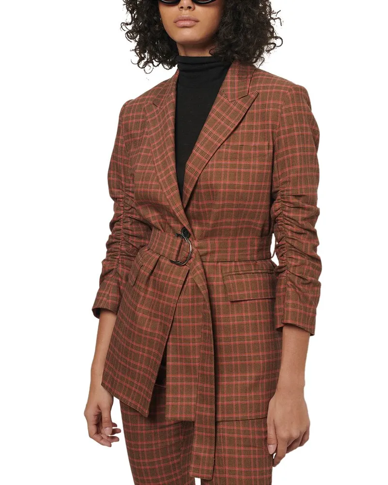 Derek Lam Harrison Gathered Sleeve Blazer Nocolor