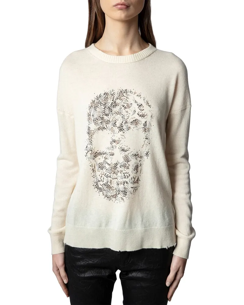 Zadig & Voltaire Gaby Multi Skull Strass Wool & Cashmere-Blend Sweater Nocolor