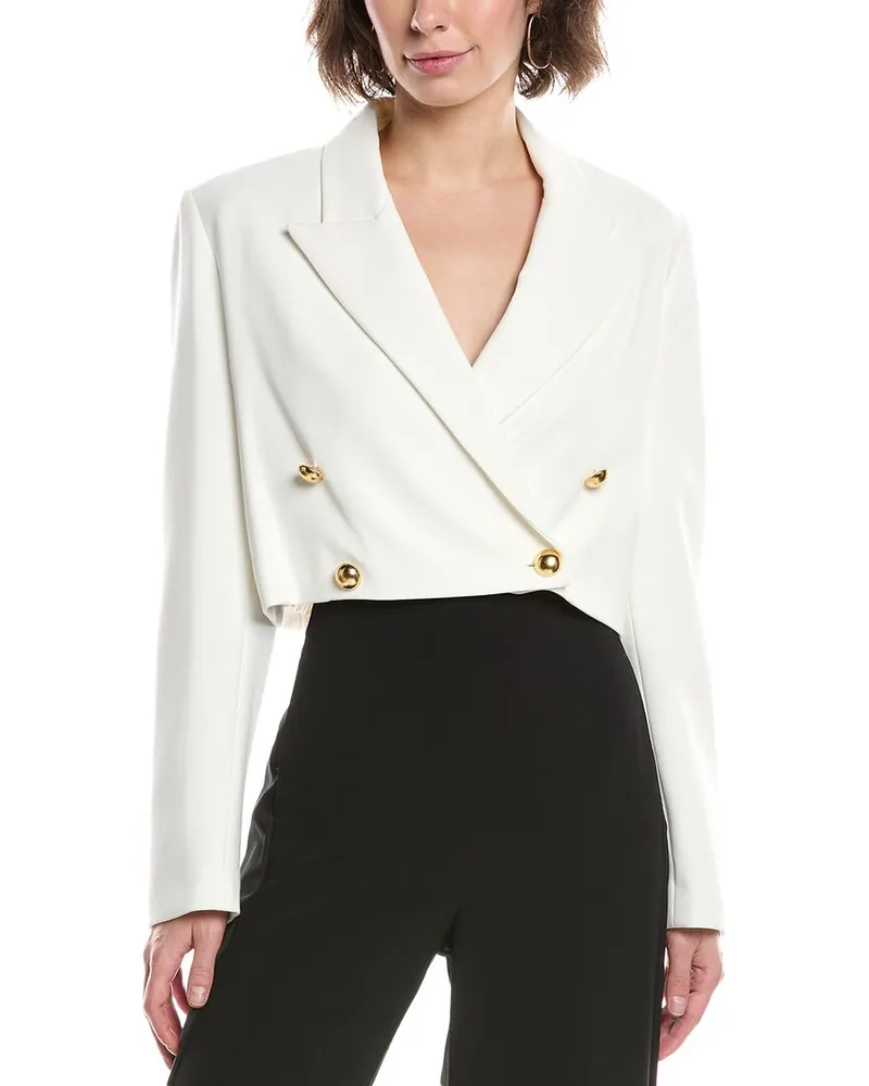 Black Halo Hugo Crop Blazer White