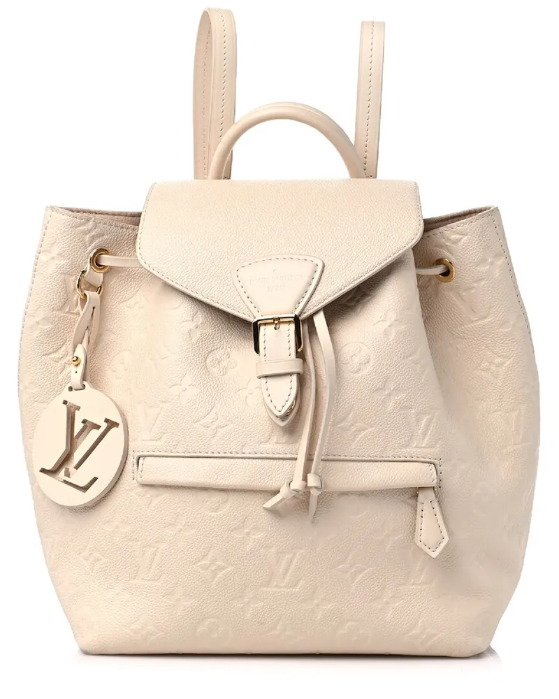 Louis Vuitton Beige Monogram Empreinte Leather Montsouris PM (Authentic Pre-Loved Nocolor