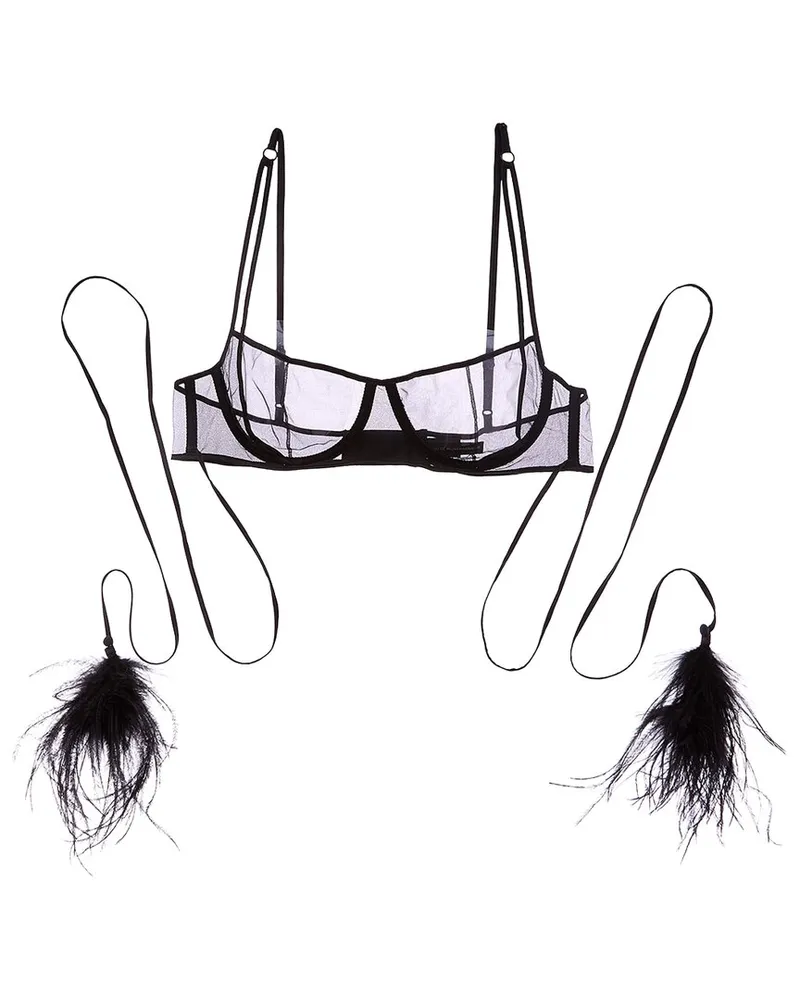 Kiki De Montparnasse Dita Wrap Demi Bra Black