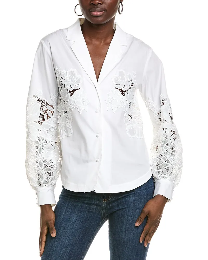 Lela Rose Button-Down Shirt White