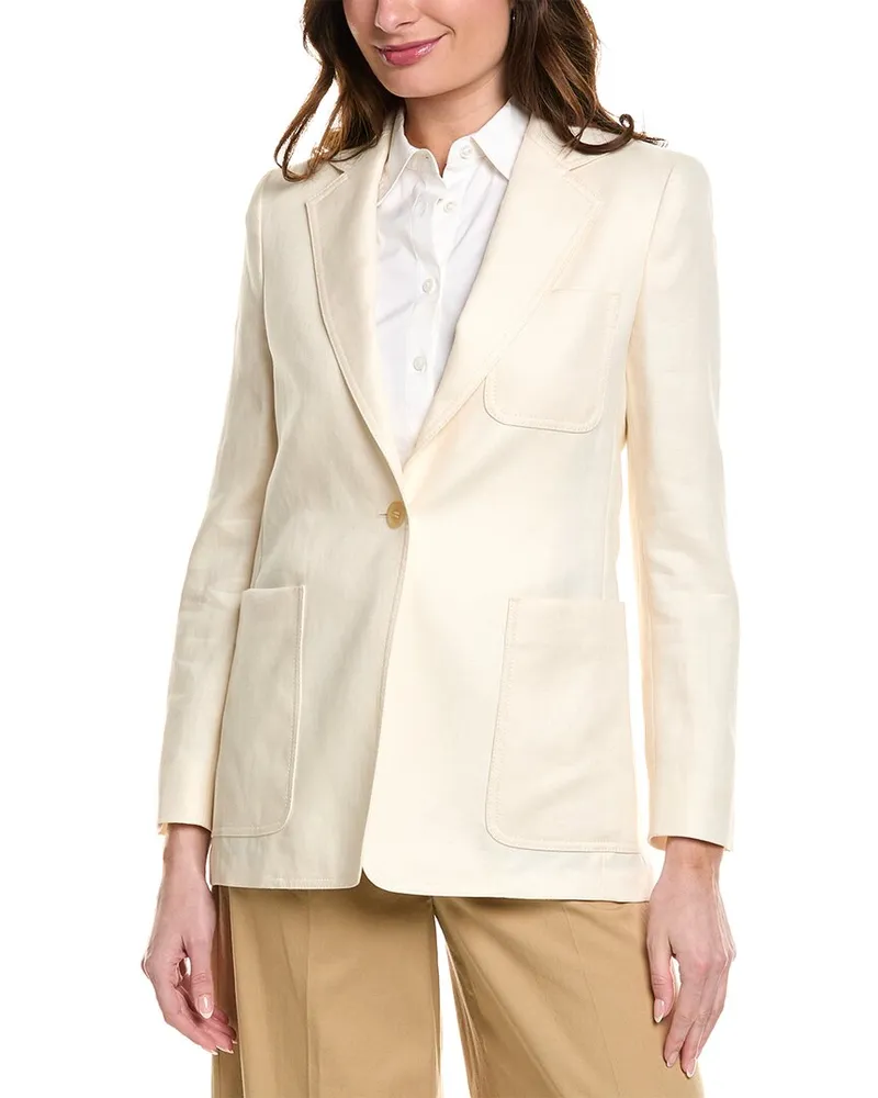 Max Mara Boemia Linen Blazer White