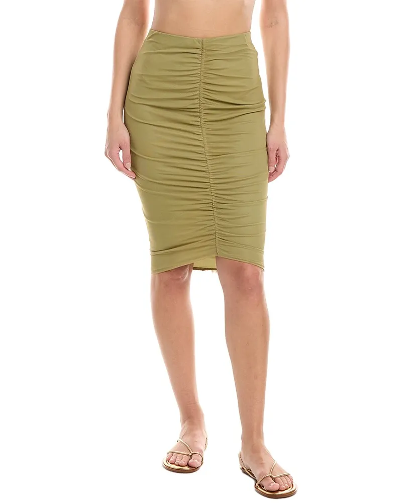 ViX Solid Frida Midi Skirt Green