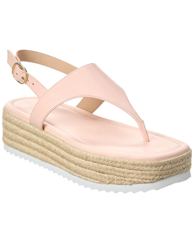 Stuart Weitzman Mel Leather Espadrille Flatform Sandal Pink