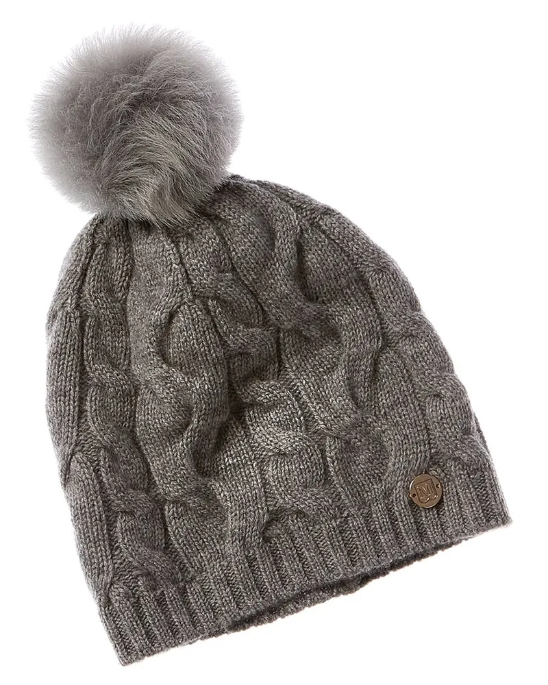 Bruno Magli Ombre Cable Slouch Wool & Cashmere-Blend Beanie Grey