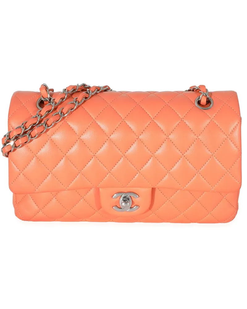 Chanel Orange Quilted Lambskin Medium Classic Double Flap Bag (Authentic Pre-  Loved Nocolor