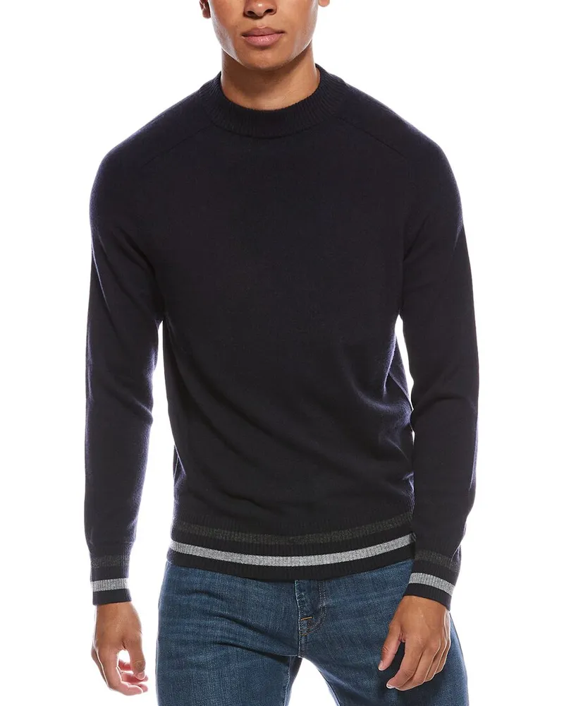 N.Peal Stripe Rib Cashmere Crewneck Sweater Nocolor