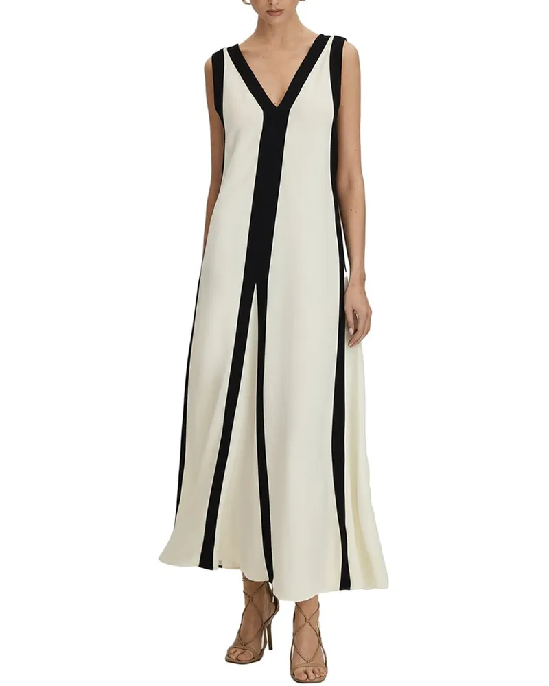 Reiss Rae Colorblock Column Dress Black