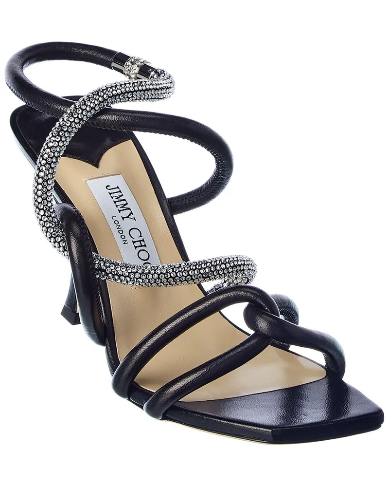 Jimmy Choo Lonnie 90 Leather Sandal Black