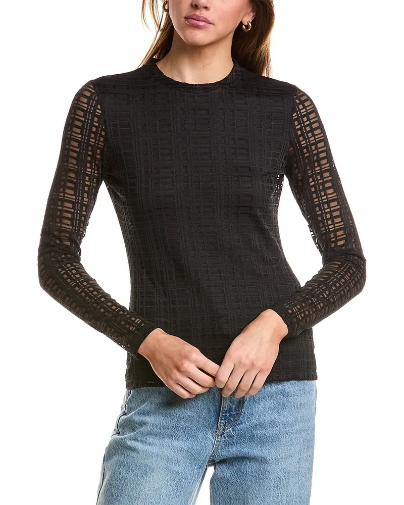 Johnny Was Natalie Mesh T-Shirt Black