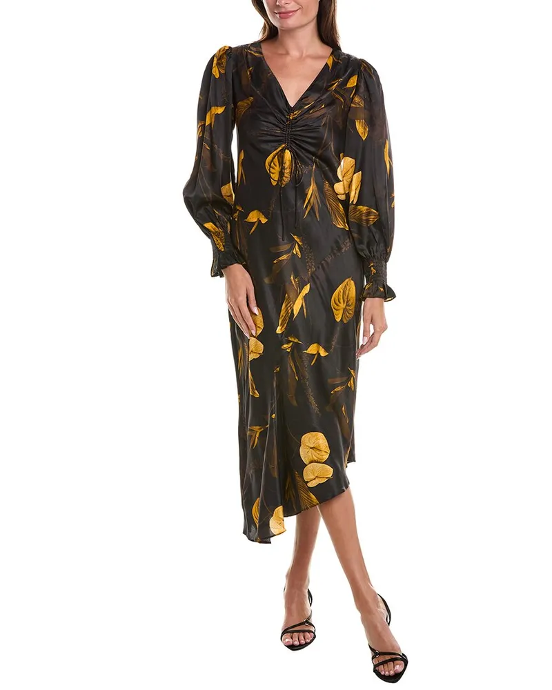 AllSaints Naomi Aretha Silk-Blend Maxi Dress Black