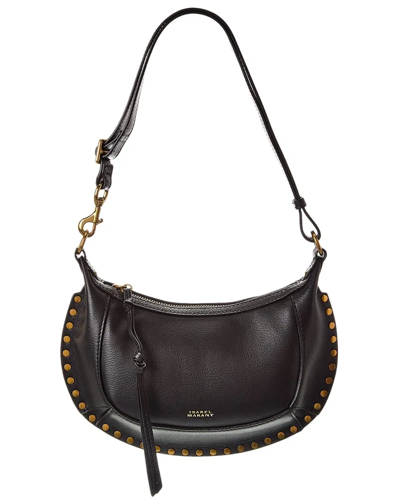 Isabel Marant Oskan Moon Leather Hobo Bag Black