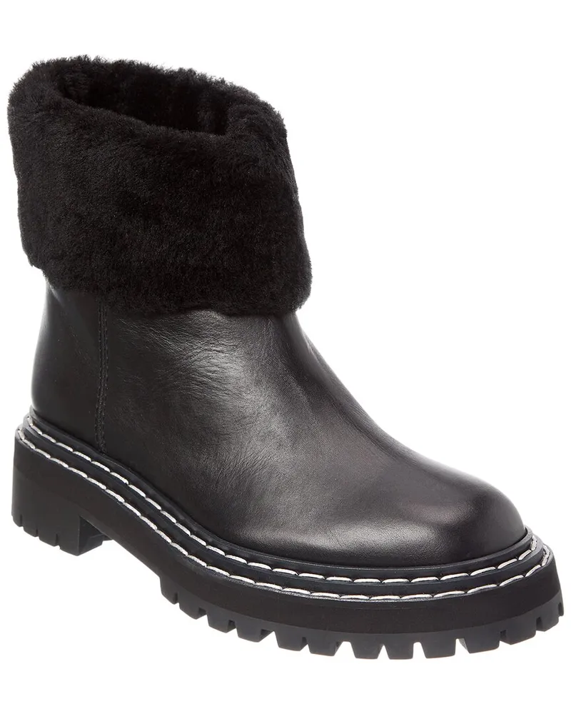 Proenza Schouler Leather & Shearling Boot Black