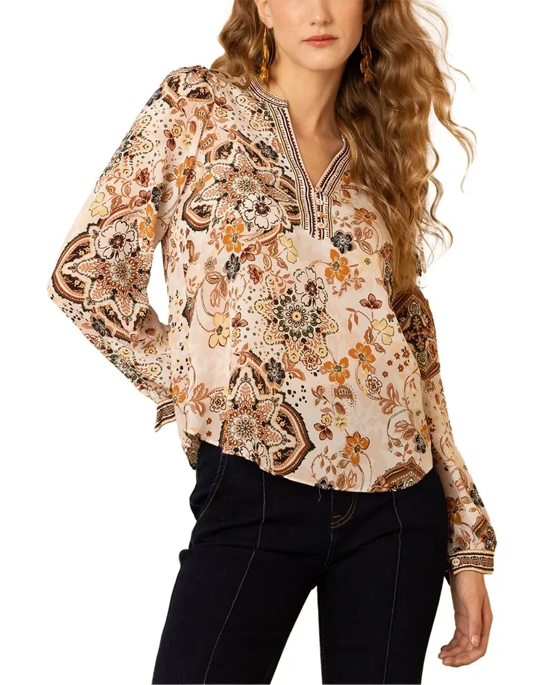 Hale Bob Skye Silk Blouse Nocolor