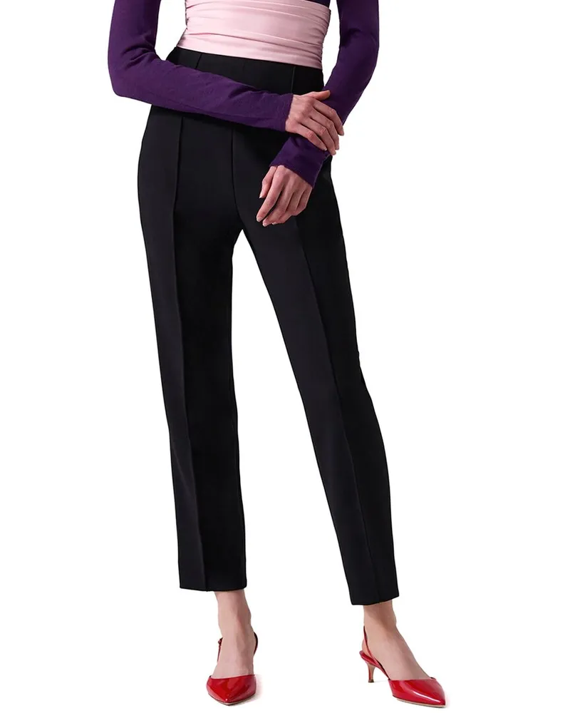 Carolina Herrera New York High-Waist Wool-Blend Skinny Pant Black