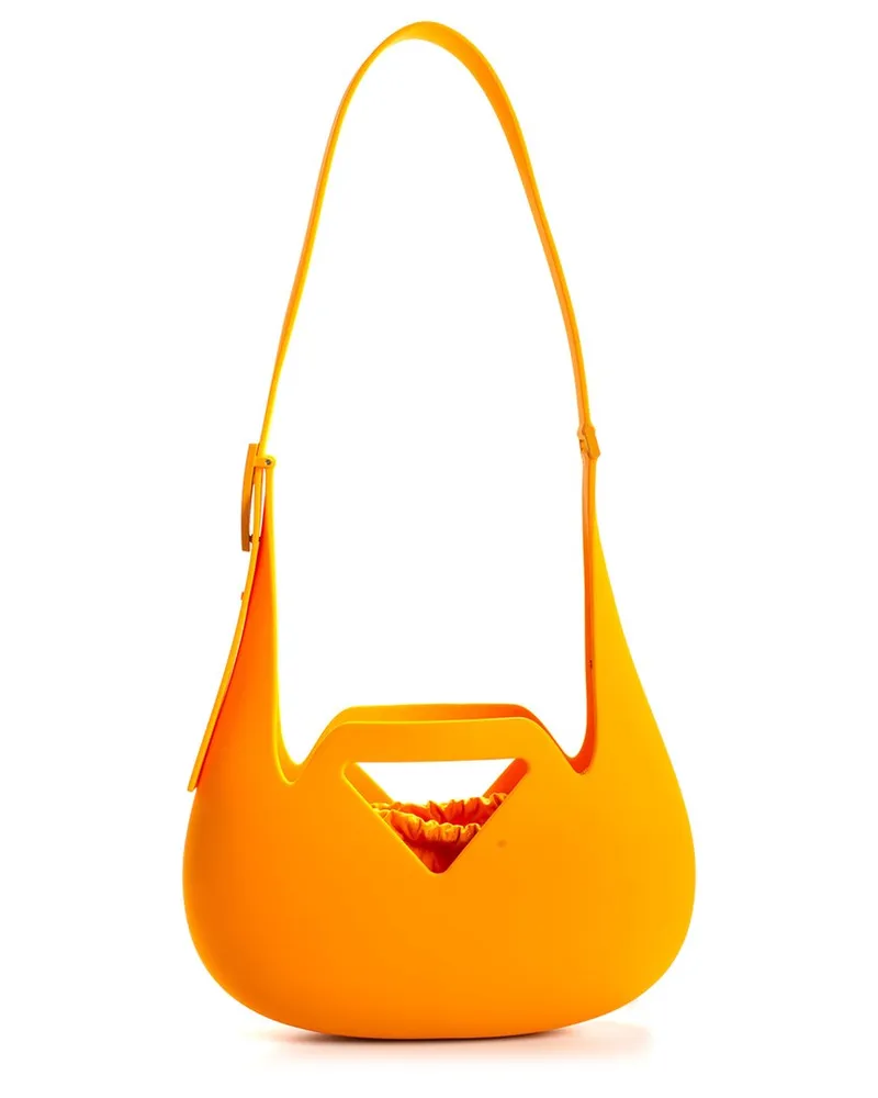 Bottega Veneta Orange Rubber Punch Shoulder Bag (Authentic Pre-Loved Nocolor
