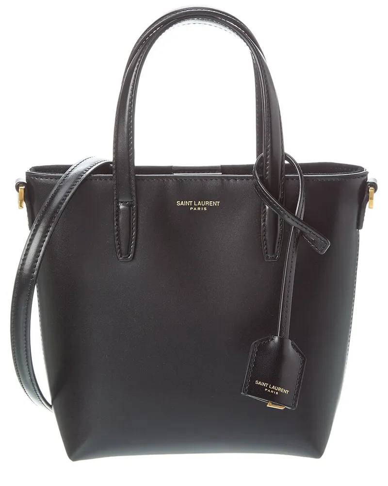Saint Laurent Toy Mini Leather Shopping Tote Black