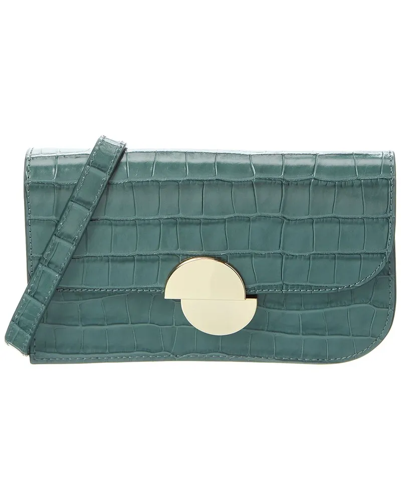 Jason Wu Croc-Embossed Leather Clutch Green