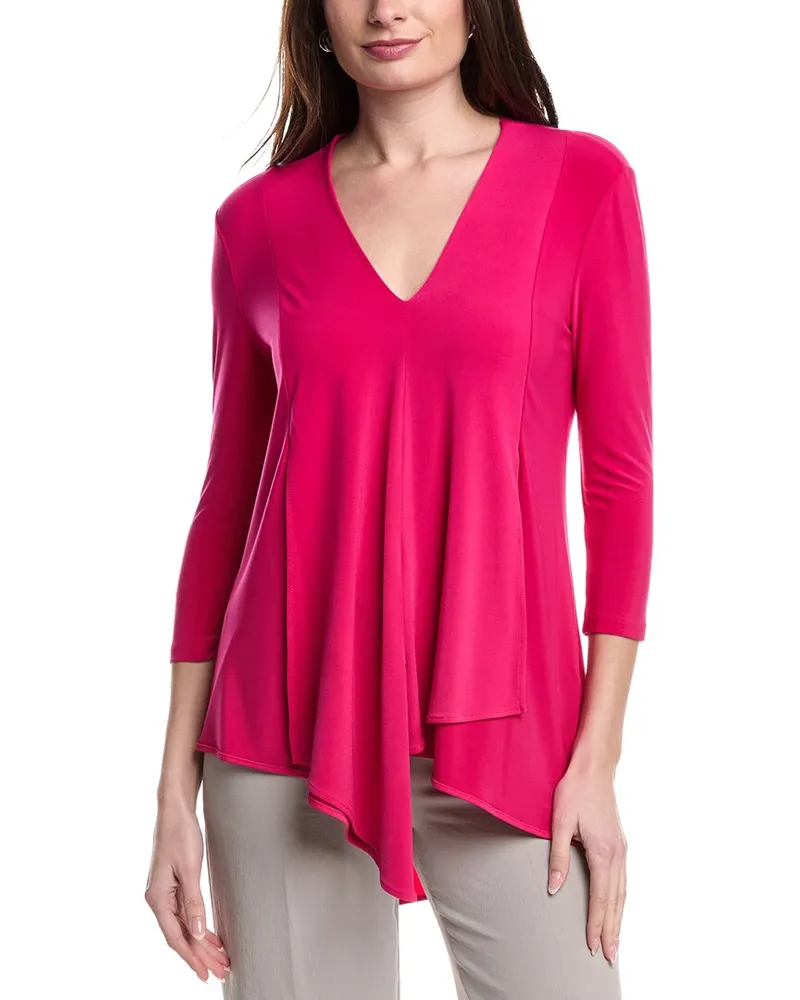 Joseph Ribkoff Tiered V-Neck Blouse Pink