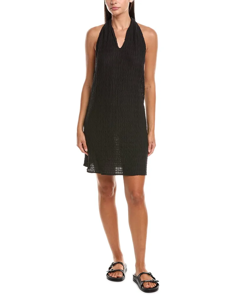 NATORI Waves Mini Halter Dress Black