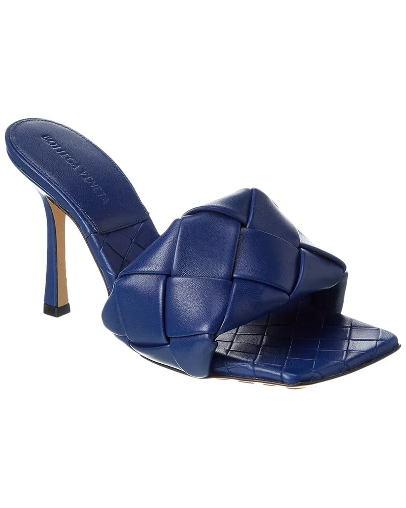 Bottega Veneta The Lido Intrecciato Leather Sandal Blue