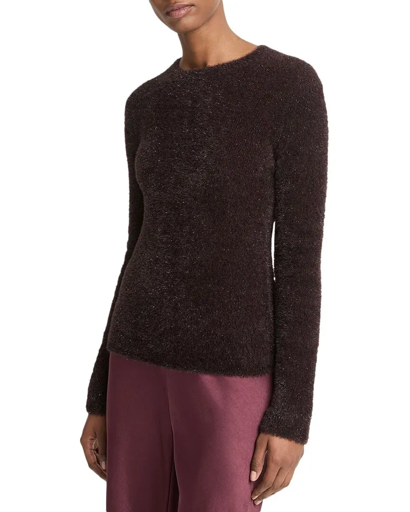 Vince Lurex Soft Eyelash Pullover Red