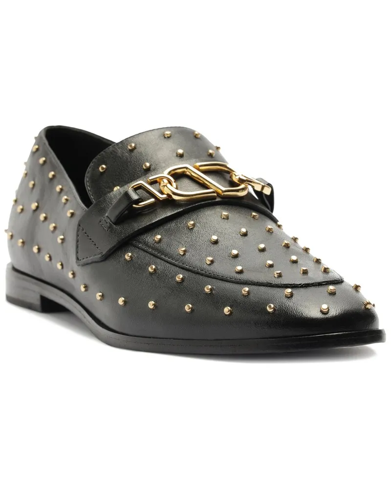 Schutz Morgan Leather Flat Black