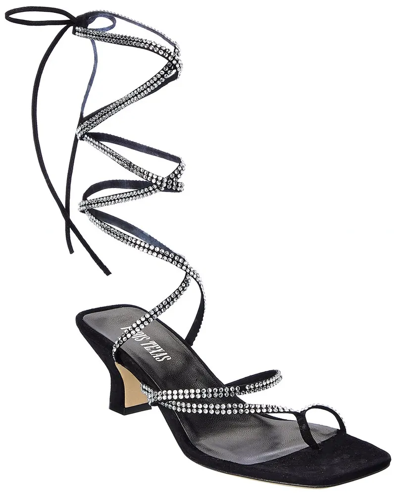 Paris Texas Holly Betty Suede Sandal Black