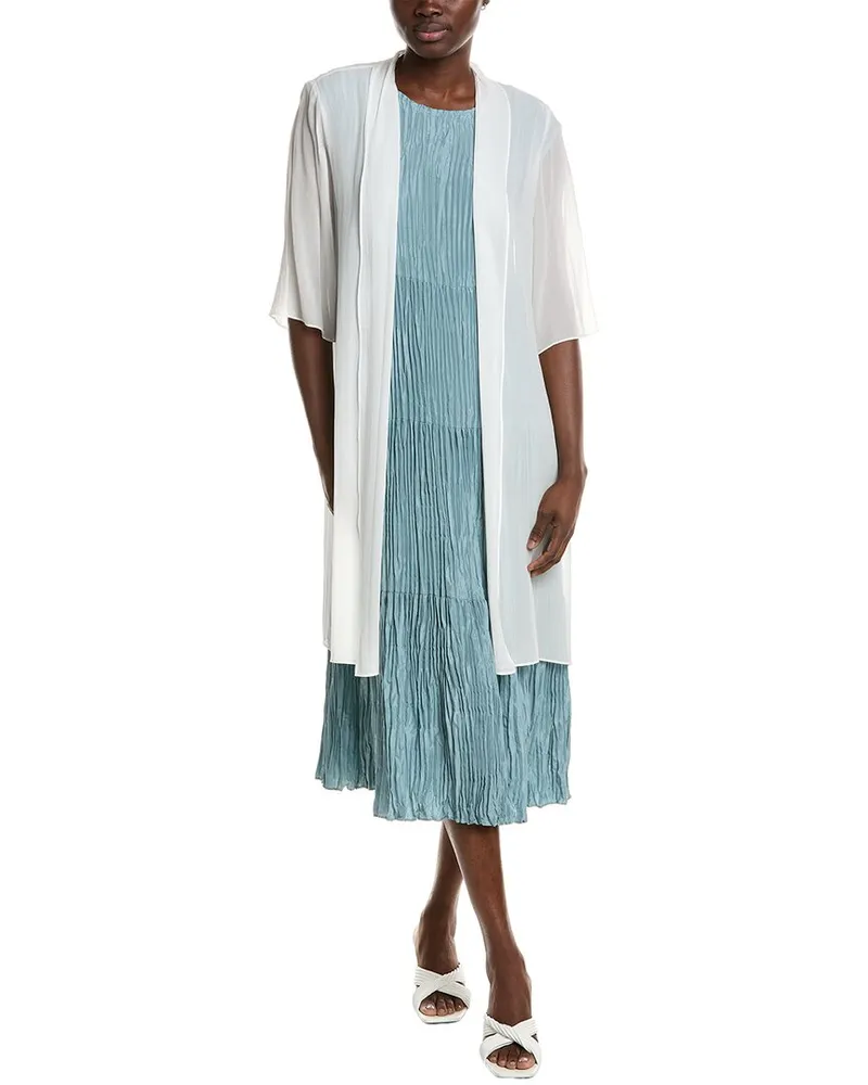 Eileen Fisher Petite Silk Jacket White