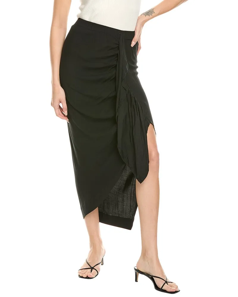 Chaser Heirloom Woven Lindsay Midi Skirt Black