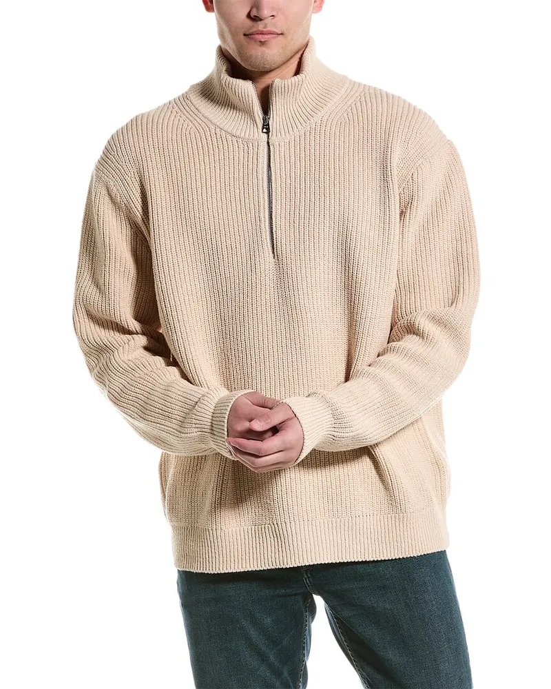 Alex Mill 1/2-Zip Mock Sweater Beige