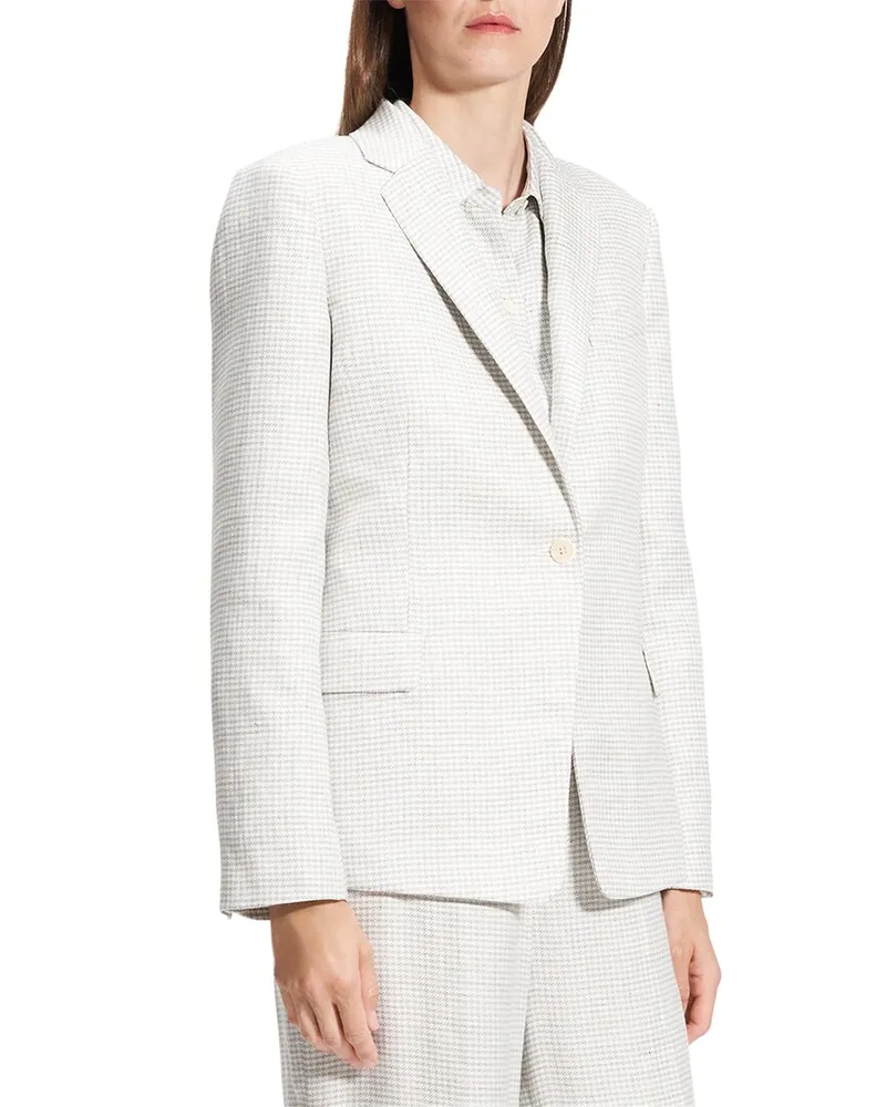 Theory Slim Fit Linen-Blend Blazer Nocolor