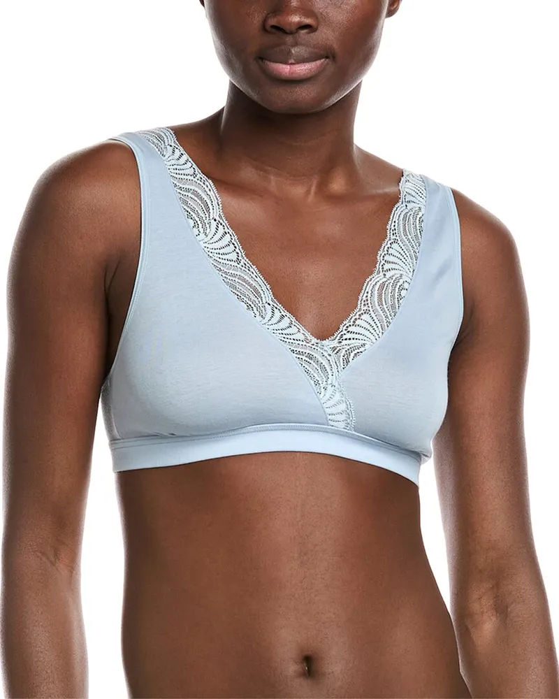Hanro Lace Trim Soft Cup Bra Blue