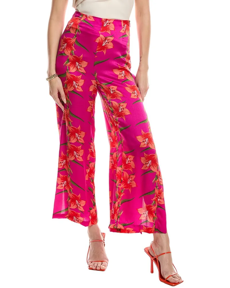 Borgo De Nor Halia Hammered Satin Silk Pant Purple