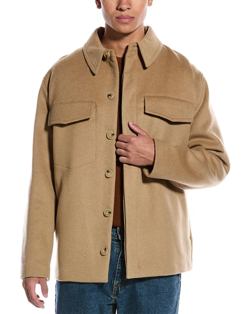 Vince Splittable Drape Wool-Blend Shirt Jacket Nocolor