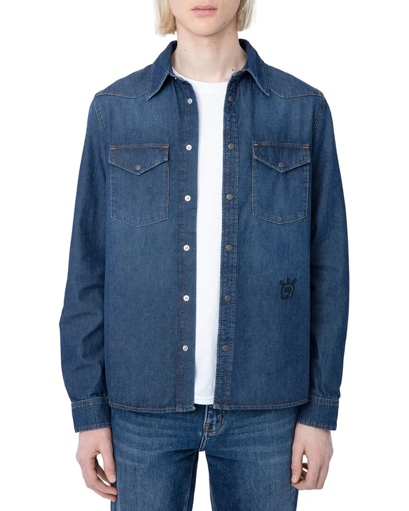 Zadig & Voltaire Stan Denim Eco Skull Shirt Nocolor