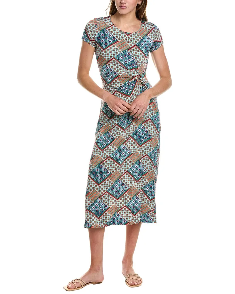Elie Tahari Twisted Front Midi Dress Blue