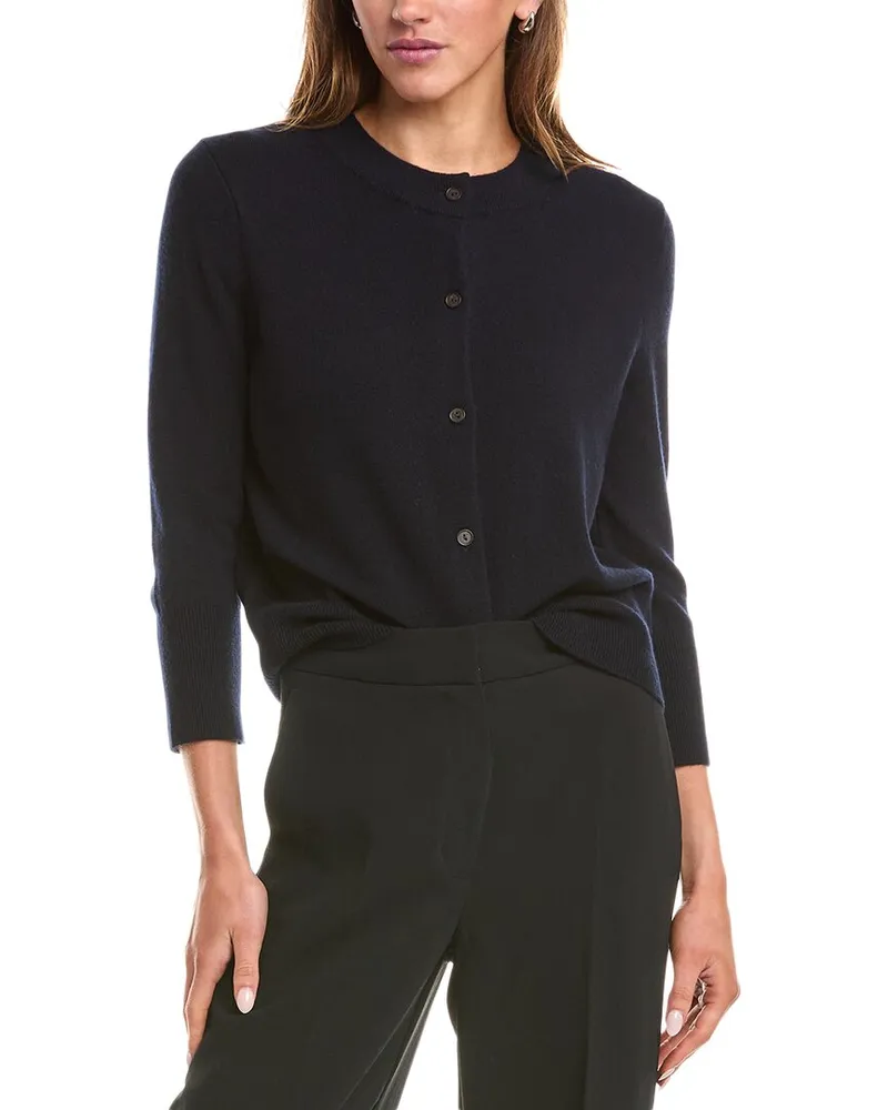 Vince Shrunken Wool-Blend Cardigan Blue