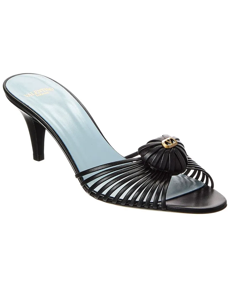 Valentino Garavani Royal Heart 65 Leather Sandal Black